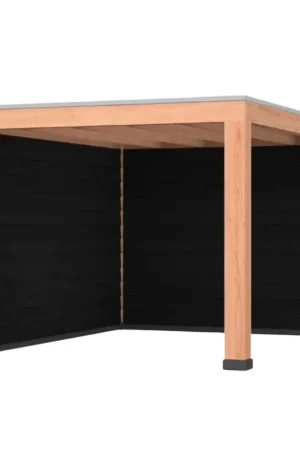 Douglas overkapping, 300 x 400, met achterwand en zijwand, Westwood Robuust zwart Op = Op